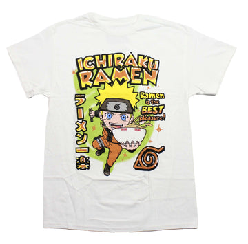 Naruto Shippuden Mens T-Shirt - Chibi Holding Bowl Ichiraku Ramen Graffiti