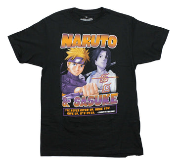 Naruto Shippuden Mens T-Shirt - Naruto & Sasuki "I've Never Given Up..."