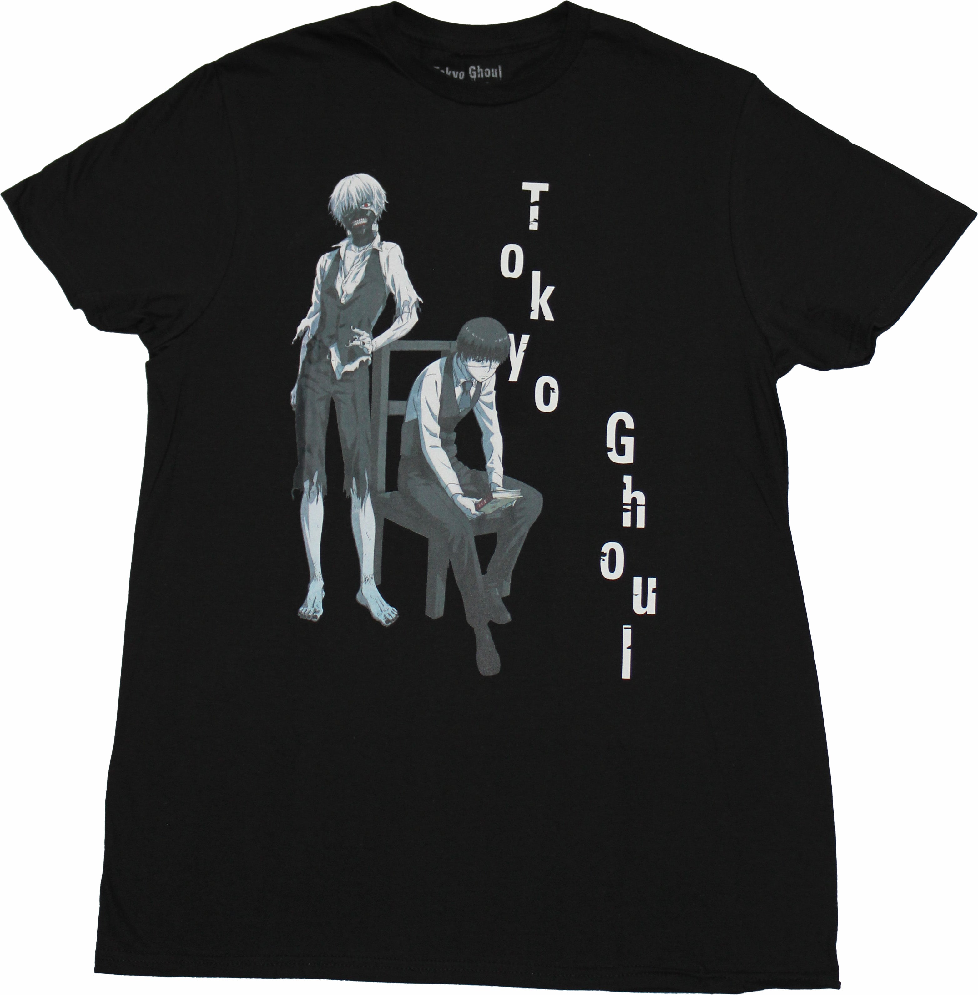 Tokyo Ghoul Mens T-Shirt - Vertical Logo Versions of Ken Kaneki