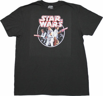 Star Wars Mens T-Shirt - Distressed Luke Blaster New Hope Image