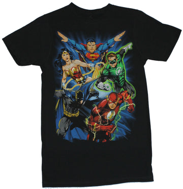 Justice League (DC Comics) Mens T-Shirt - Big Guns Superman, Batman, & More