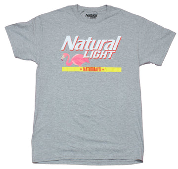 Natural Light Mens T-Shirt - Naturdays Flamingo Logo Image
