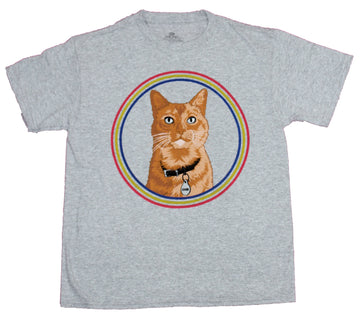 Captain Marvel Mens T-Shirt- Goose the Cat in 3 Color Circle Frame