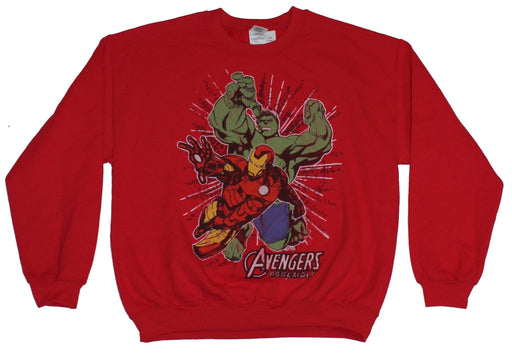 The Avengers (Marvel Comics) Mens Crewneck Sweatshirt - Hulk & Iron Man - Inmyparentsbasement.com