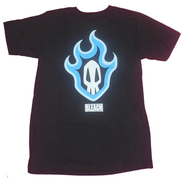 Bleach Mens T-Shirt- Blue Flame Skull Logo Image
