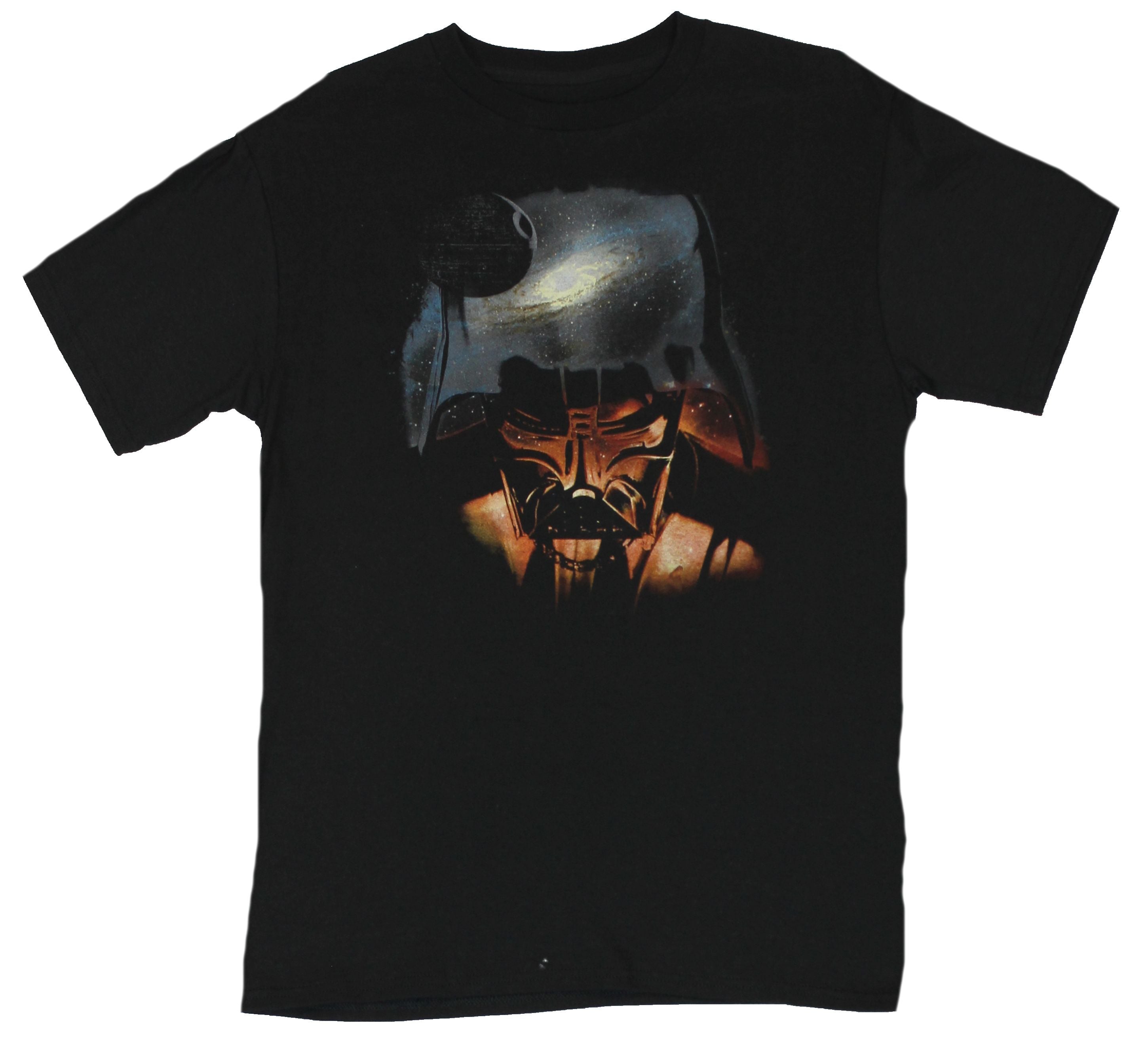 Star Wars Mens T-Shirt  - Space Image Filled Darth Vader Face Image