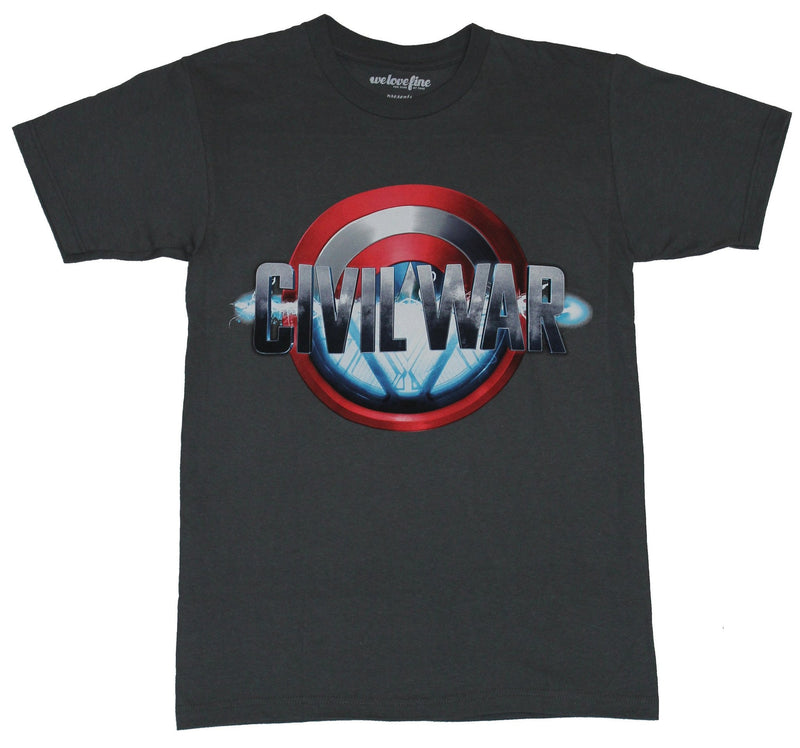Captain America Mens T-Shirt -  Civil War Iron Man Core Cap Shield Word Logo - Inmyparentsbasement.com