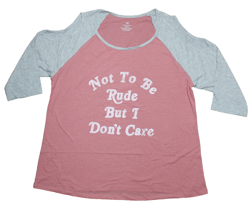 Girls Juniors Raglan T-Shirt - Not to Be Rude But I Don't Care