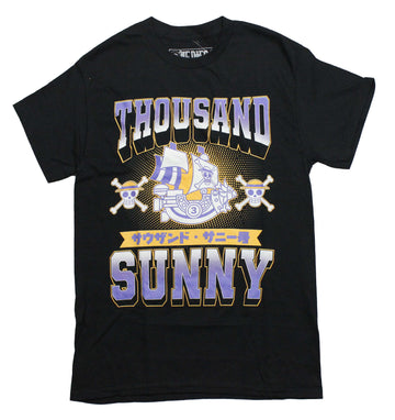 One Piece Mens T-Shirt - Skulls and Ship Thousand Sunny