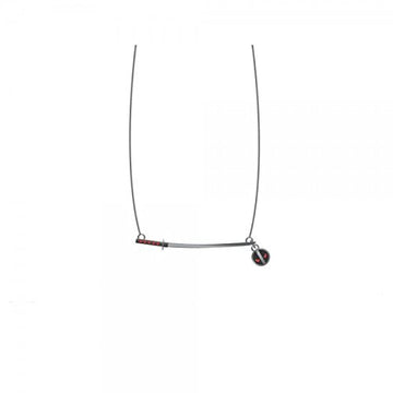 Marvel Comics  Deadpool Sword and Logo Necklace , One Size , Black