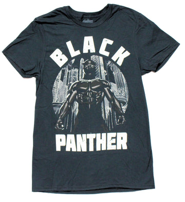 Black Panther Mens T-Shirt - Standing Proud Between Distressed Name