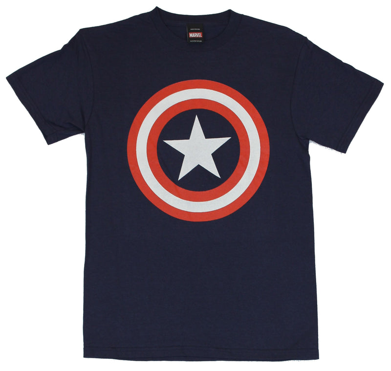 Captain America (Marvel Comics) Mens T-Shirt - Large Classic Shield Logo - Inmyparentsbasement.com