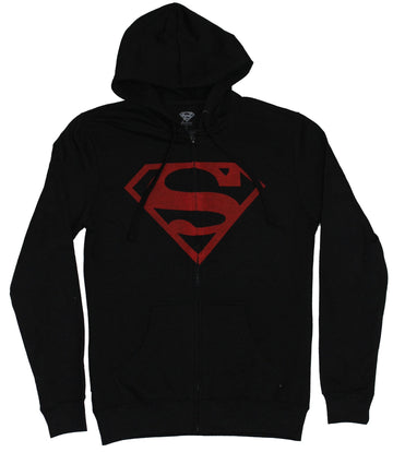 Superman (Dc Comics) Mens Hoodie - Logo Faded Classic red S Image