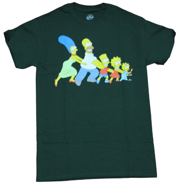 The Simpsons Mens T-Shirt  - Bart Homer Marge Lisa Maggie Conga Line