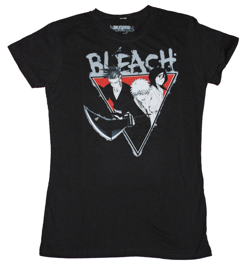 Bleach Girls Juniors T-Shirt  - Black and White Cast Image Under Name