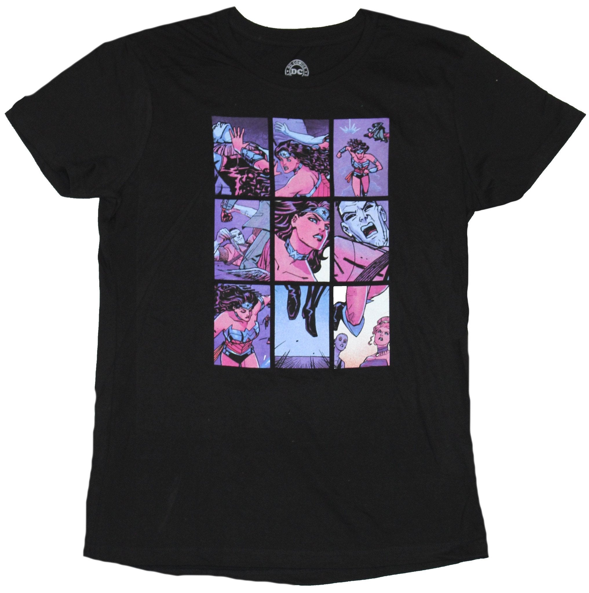 Wonder Woman (DC Comics) Girls Juniors T-Shirt - Purple Comic Panel Images