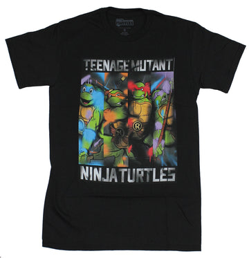 Teenage Mutant Ninja Turtles Mens T-Shirt - Sprayed Cartoon Heroes Bars