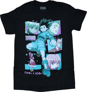 Hunter X Hunter Mens T-Shirt - Aqua &  Character Collage