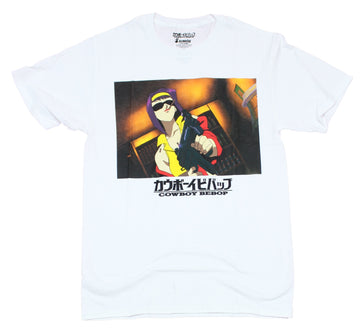 Cowboy Bebop Mens  T-Shirt - Faye Valentine Armed & ready Image