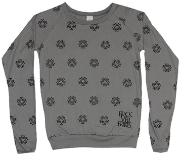 Black Veil Brides Girls Juniors  Light Sweatshirt - BVB Circle Logo Pic Allover