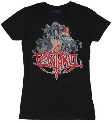 League of Legends Girls Juniors  T-Shirt - Pentakill Group Image Metal Logo