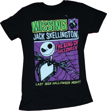 Nightmare Before Christmas Mesn T-shirt - Missing Jack Skeleton Checklist