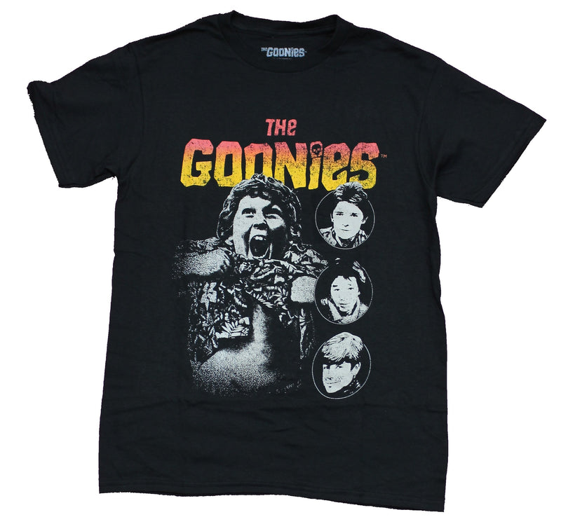 The Goonies  Mens T-Shirt - Chunk Truffle Shuffle & Character Heads - Inmyparentsbasement.com