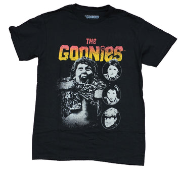The Goonies  Mens T-Shirt - Chunk Truffle Shuffle & Character Heads