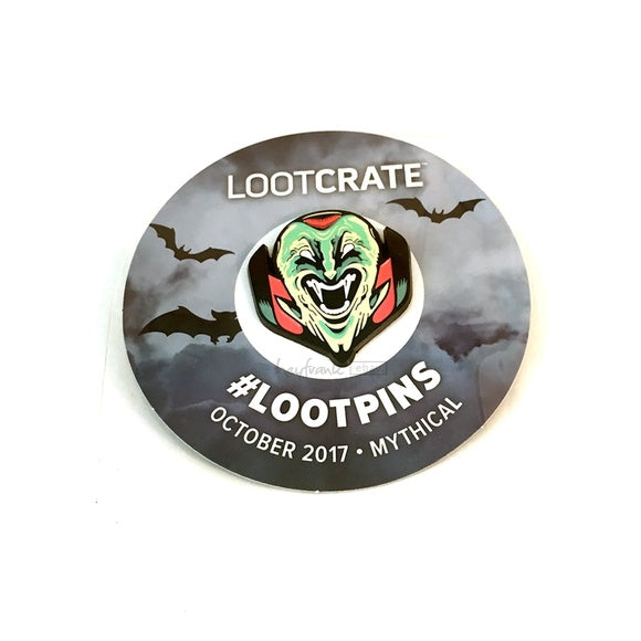 Rare L.E. Discontinued Loot Crate October 2017 Mythical Vampire Enamel Loot Pin