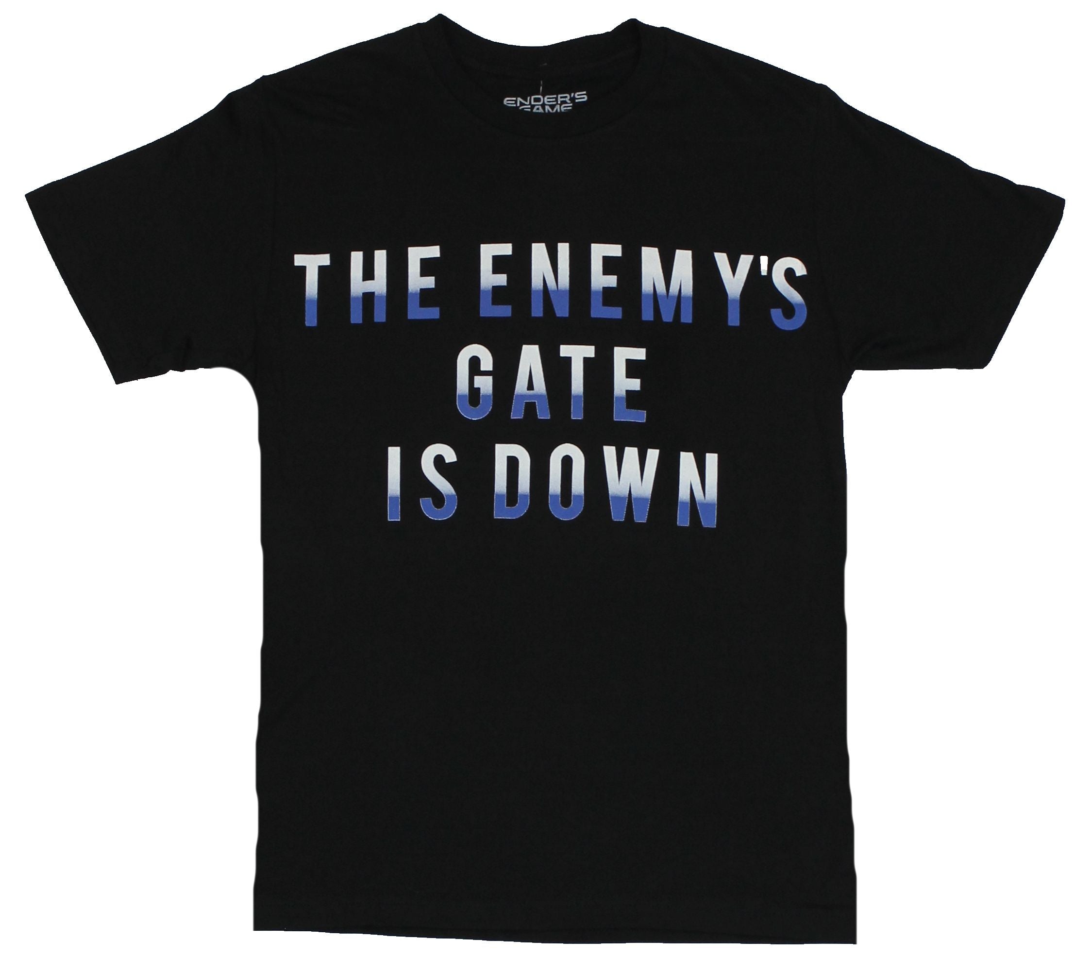 Ender's Game Mens T-Shirt - "The Enemy's Gate is Down" Word Logo Image