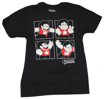 Steven Universe Mens T-Shirt - 4 Poses of Steven In Boxes