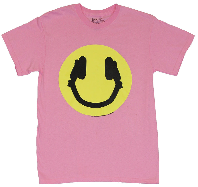 Headphones Happy  Mens T-Shirt - DJ Headphones Smiley Image