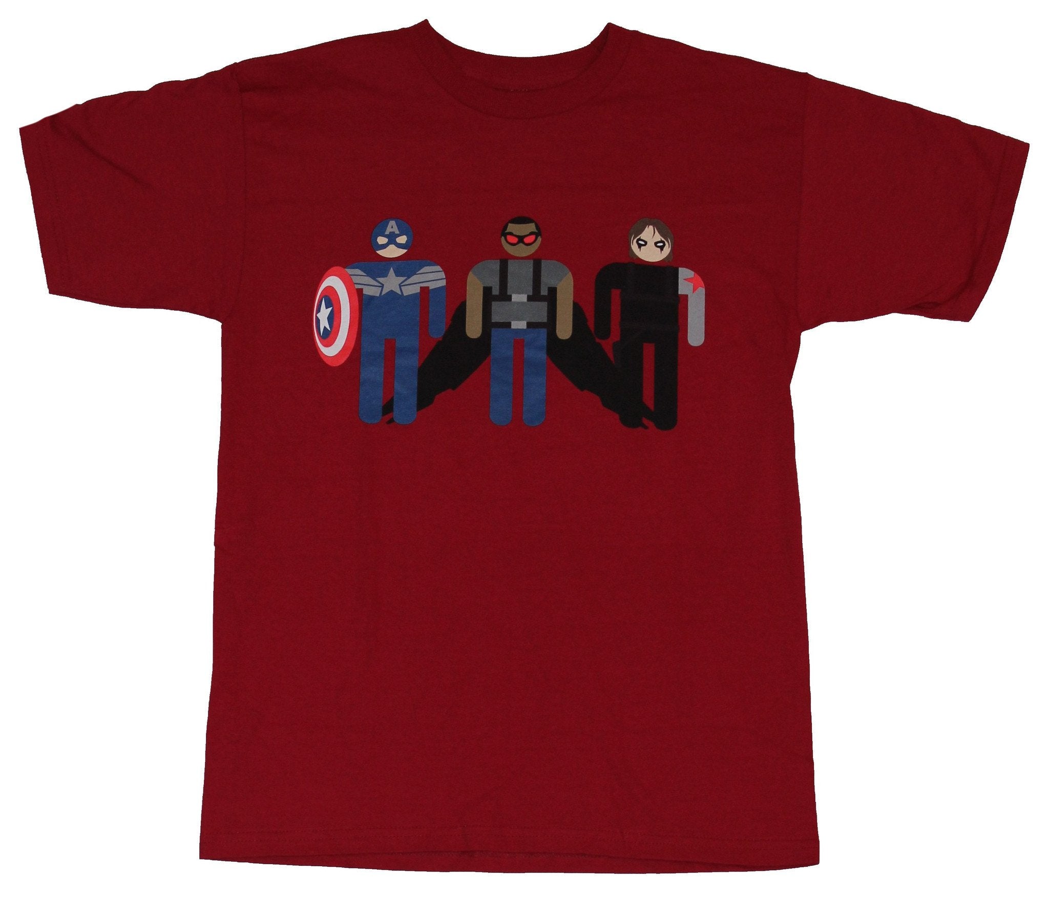 Captain America Mens T-Shirt-  Simplified Cap Winter Soldier Falcon