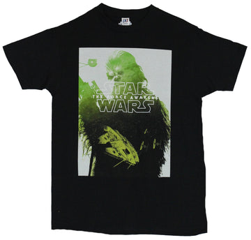 Star Wars Force Awakens Mens T-Shirt - Green Tinted Chewbacca Box Image