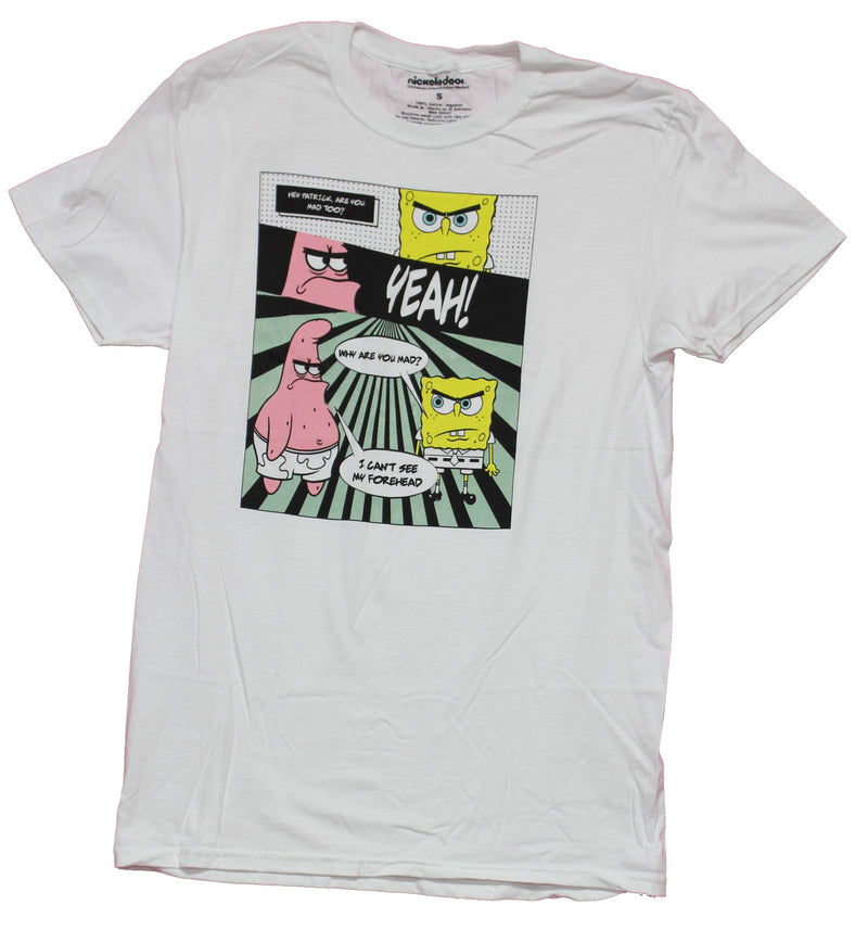 Spongebob Squarepants Mens T-Shirt - Mad Can't See My Forehead Strip