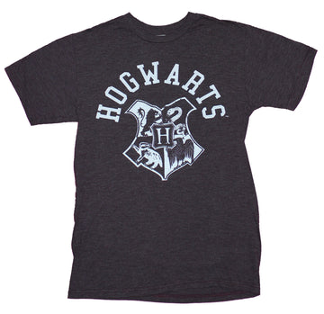 Harry Potter Mens T-Shirt  - Hogwarts Name Over House Crest Image