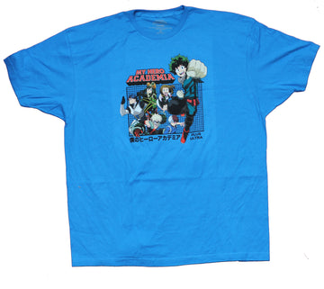 My Hero Academia Mens T-Shirt - Class 1a Over Grid Image