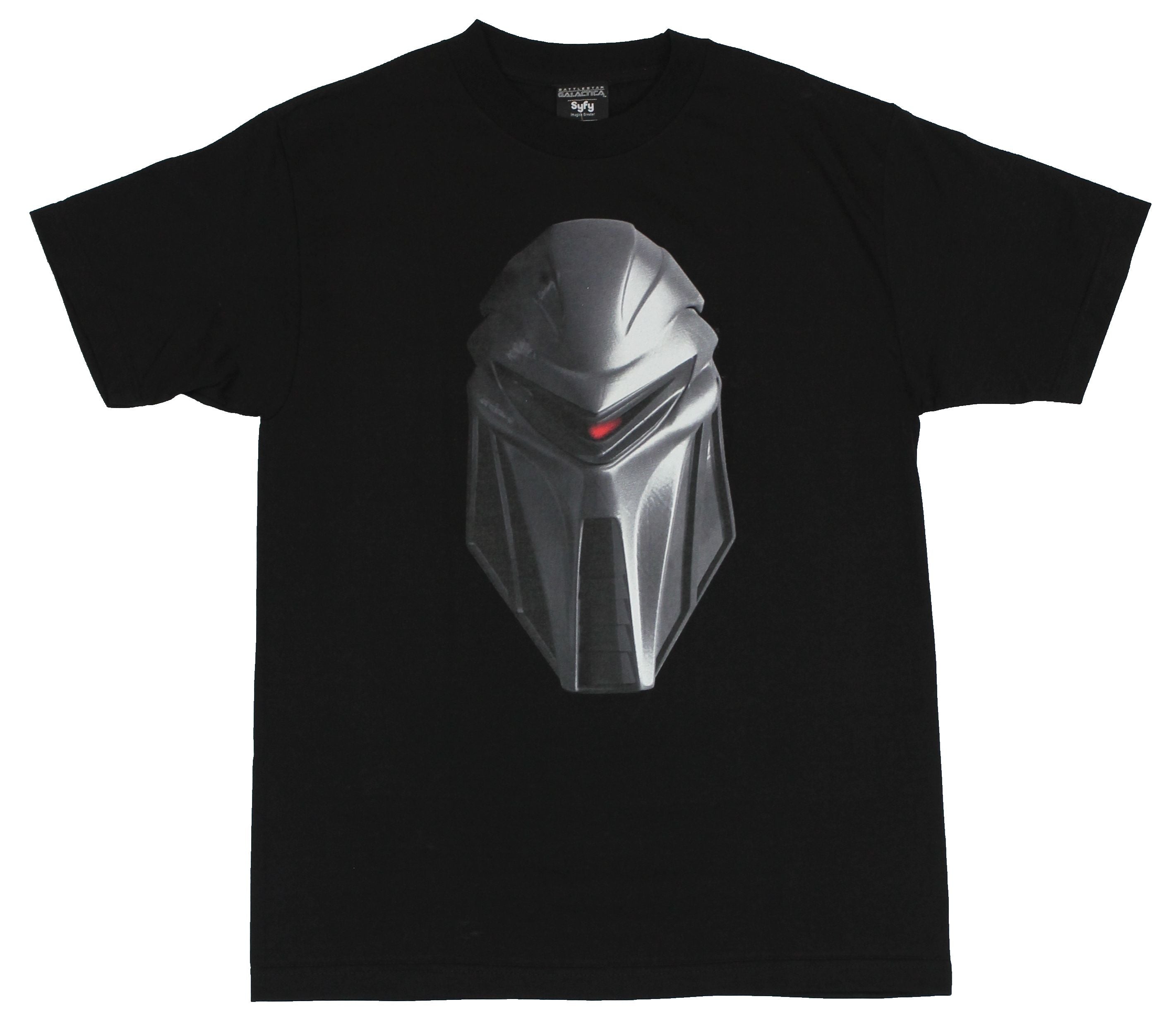 Battlestar Galactica Mens T Shirt  - Cylon Head Scary Image [Apparel]