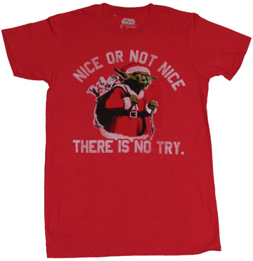 Star Wars Mens T-Shirt - Nice or Not Nice There Is No Try Yoda Image