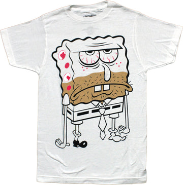 Spongebob Squarepants Mens T-Shirt - Bloodshot Eyes Middle Age Bob