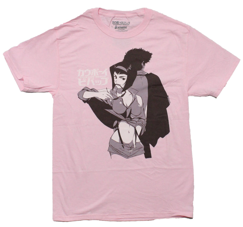 Cowboy Bebop Mens T-Shirt - Faye Valentine Biting Sunglasses Image - Inmyparentsbasement.com