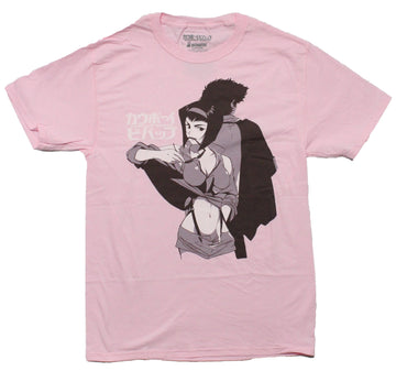 Cowboy Bebop Mens T-Shirt - Faye Valentine Biting Sunglasses Image