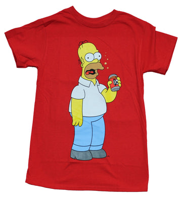 The Simpsons Mens T-Shirt - Homer Duff Beer Burp & Logo