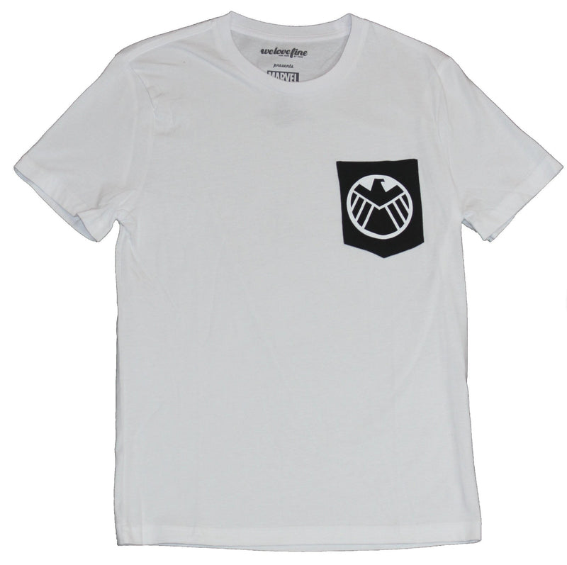 Shield (Marvel) Mens T-Shirt -  Black Styled Logo Pocket Image