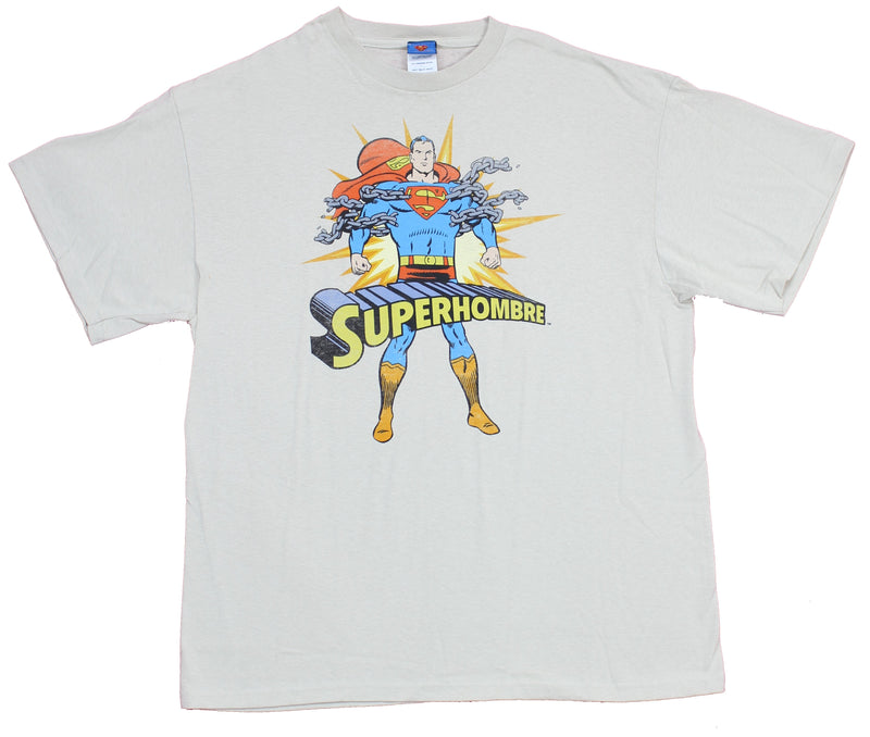 Superman Mens T Shirt- Superman is "Superhombre" Chain Breaking