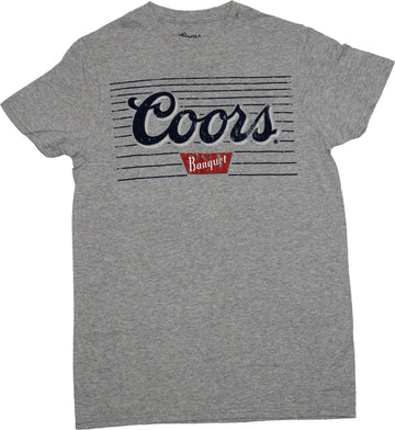 Coors Mens T-Shirt - Banquet Distressed  Lined Logo