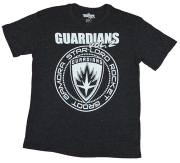Guardians of the Galaxy Mens T-Shirt- Named Circle Seal Image