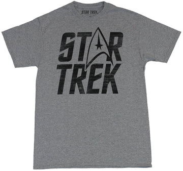 Star Trek Mens T-Shirt - Simple Word Logo With Star fleet A Image