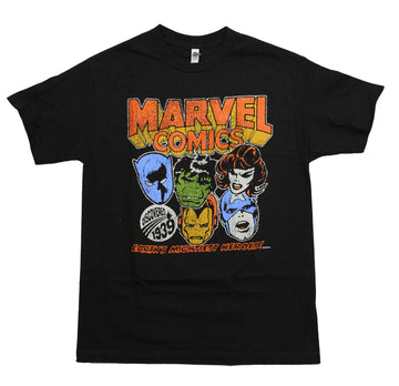 Marvel Comics Mens T-Shirt - Earth's Mightiest Heroes Head Shots 1939