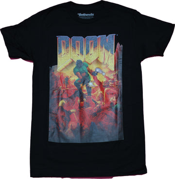 Doom Mens T-Shirt - Cover Art for the Original PC Classic